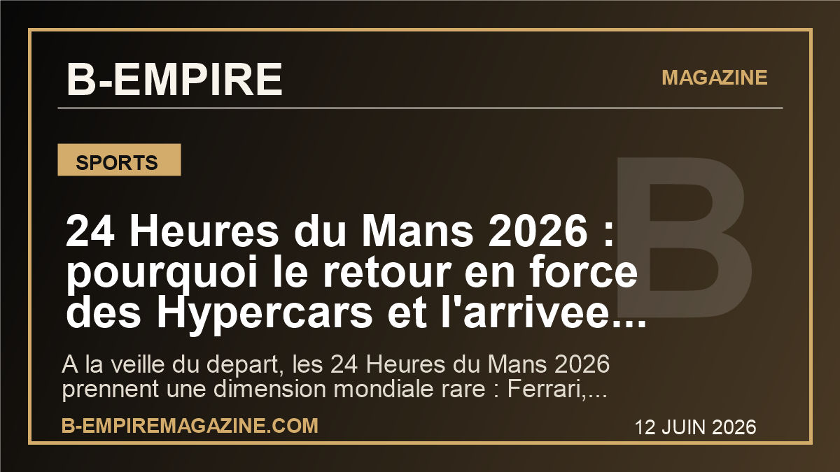 24 Heures du Mans 2026 : pourquoi le retour en force des Hypercars et l’arrivee de Genesis peuvent remettre la France au centre du sport mondial