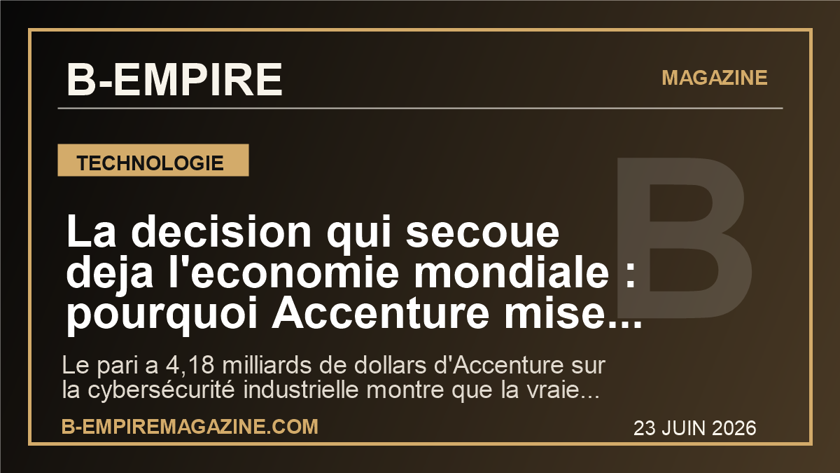 La decision qui secoue deja l'economie mondiale : pourquoi Accenture mise 4 milliards sur la cyberguerre des usines, de l'energie et des data centers