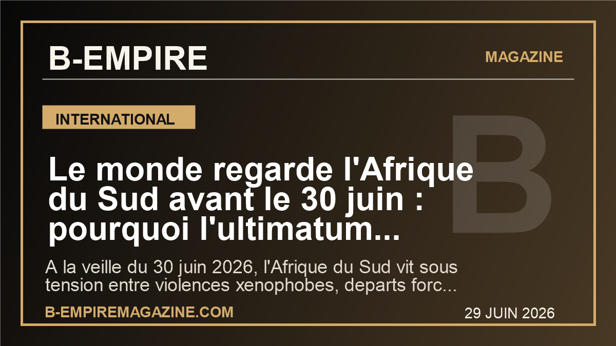 Le monde regarde l'Afrique du Sud avant le 30 juin : pourquoi l'ultimatum contre les immigres peut tout faire basculer
