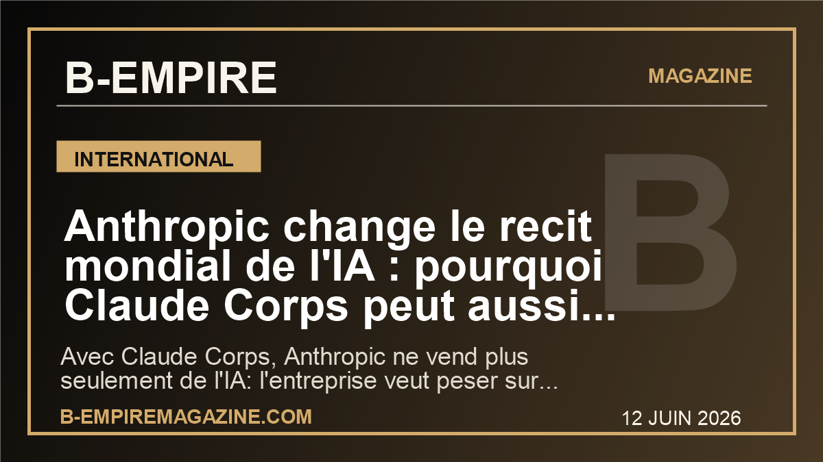 Anthropic change le recit mondial de l’IA : pourquoi Claude Corps peut aussi reveiller la France associative