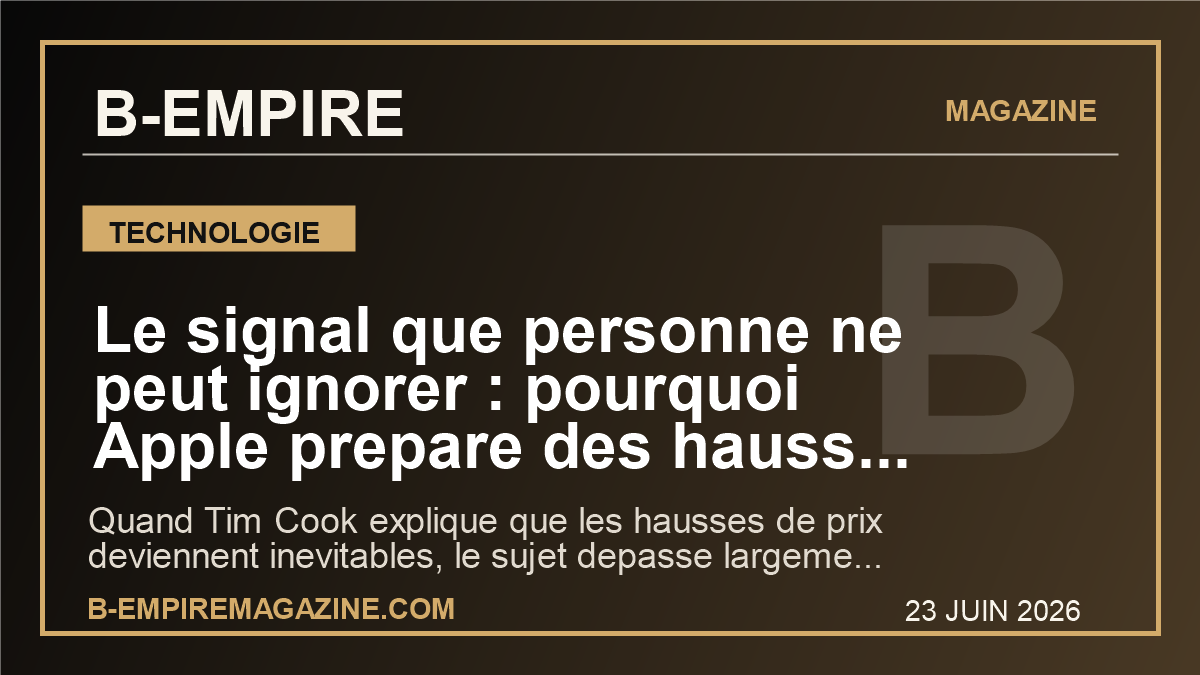 Le signal que personne ne peut ignorer : pourquoi Apple prepare des hausses de prix qui peuvent secouer la tech mondiale