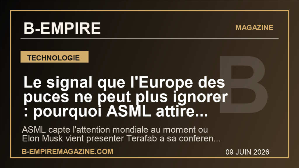 Le signal que l'Europe des puces ne peut plus ignorer : pourquoi ASML attire Elon Musk et met la France sous pression