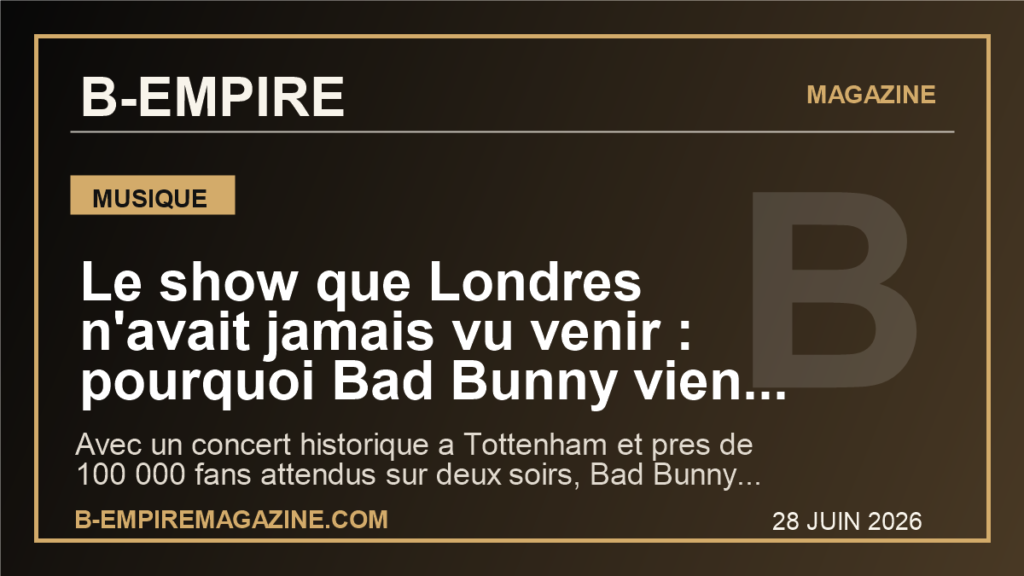 Le show que Londres n'avait jamais vu venir : pourquoi Bad Bunny vient de faire basculer la musique mondiale