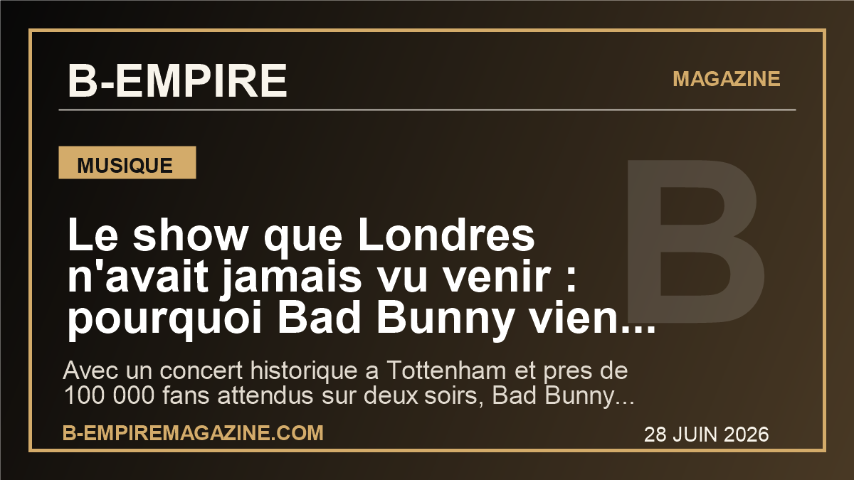 Le show que Londres n'avait jamais vu venir : pourquoi Bad Bunny vient de faire basculer la musique mondiale