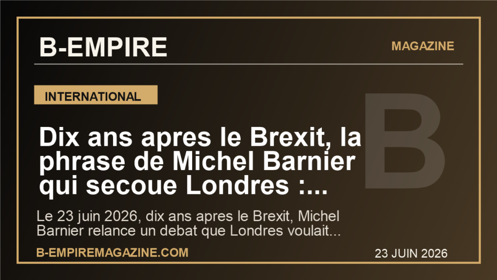 Dix ans apres le Brexit, la phrase de Michel Barnier qui secoue Londres : pourquoi le retour dans l'UE n'est plus un tabou