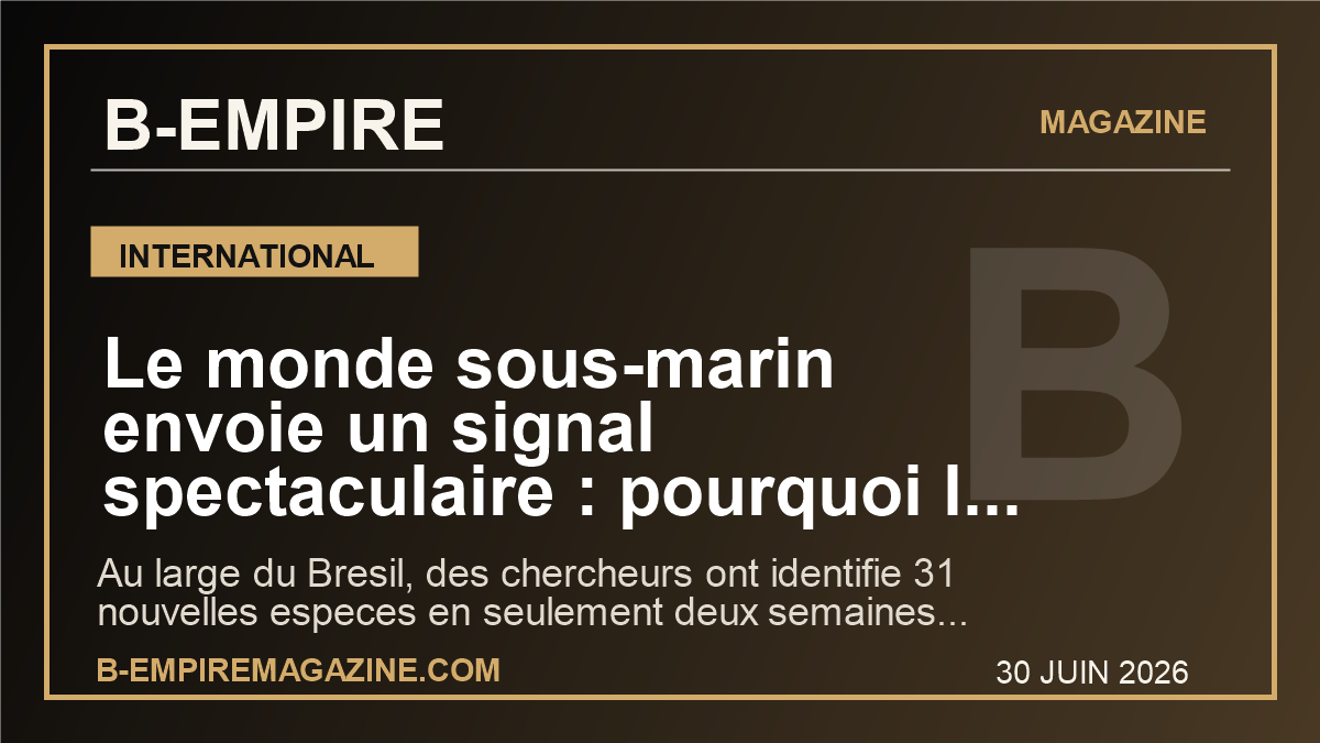 Le monde sous-marin envoie un signal spectaculaire : pourquoi la decouverte de 31 nouvelles especes au large du Bresil fascine deja la planete