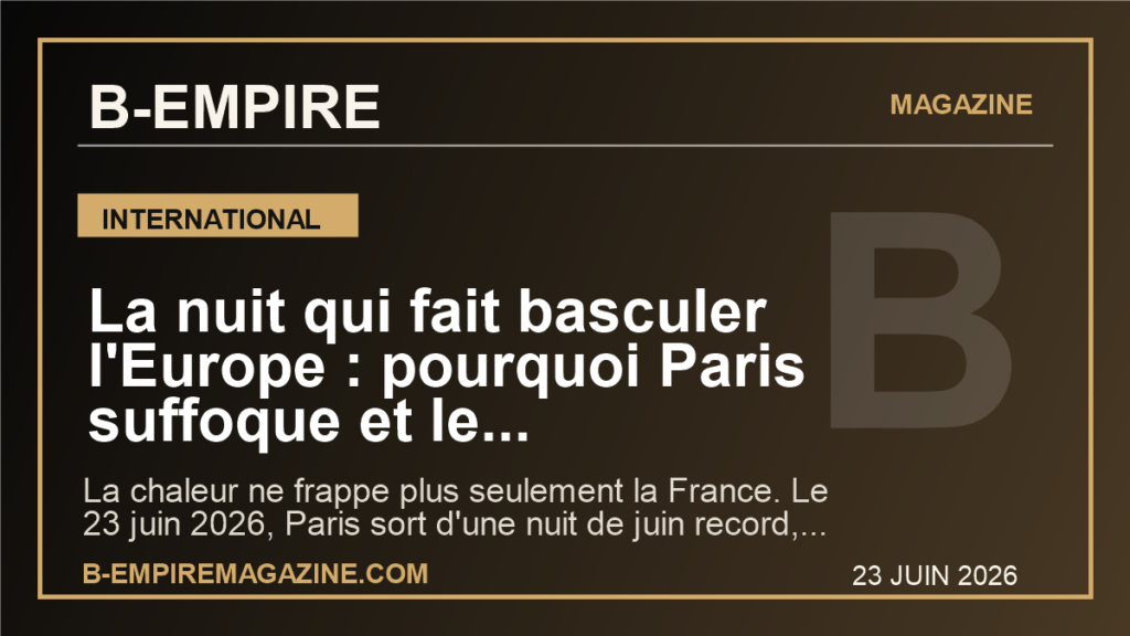 La nuit qui fait basculer l'Europe : pourquoi Paris suffoque et le Royaume-Uni passe a son tour en alerte rouge