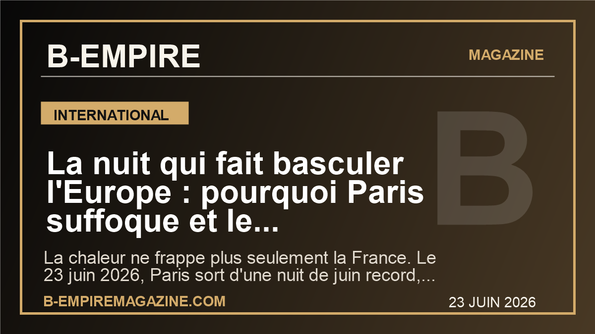 La nuit qui fait basculer l'Europe : pourquoi Paris suffoque et le Royaume-Uni passe a son tour en alerte rouge