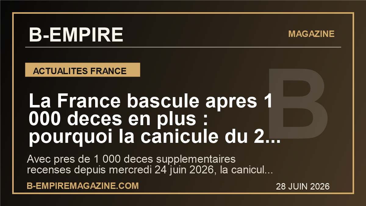 La France bascule apres 1 000 deces en plus : pourquoi la canicule du 28 juin 2026 envoie un signal que l'Europe ne peut plus ignorer