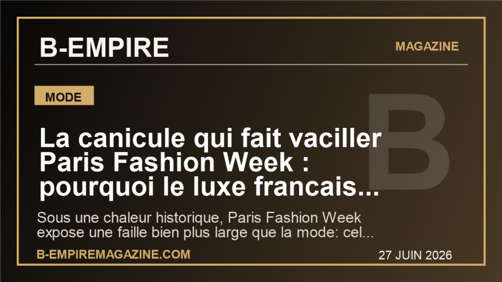 La canicule qui fait vaciller Paris Fashion Week : pourquoi le luxe francais envoie un signal mondial
