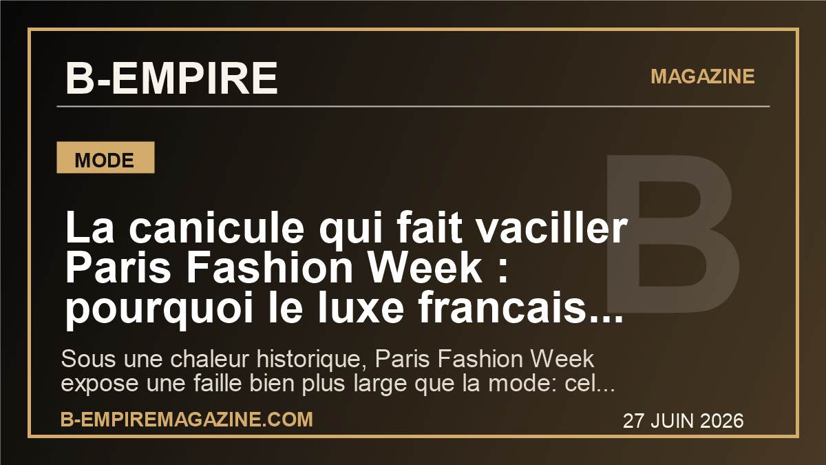La canicule qui fait vaciller Paris Fashion Week : pourquoi le luxe francais envoie un signal mondial