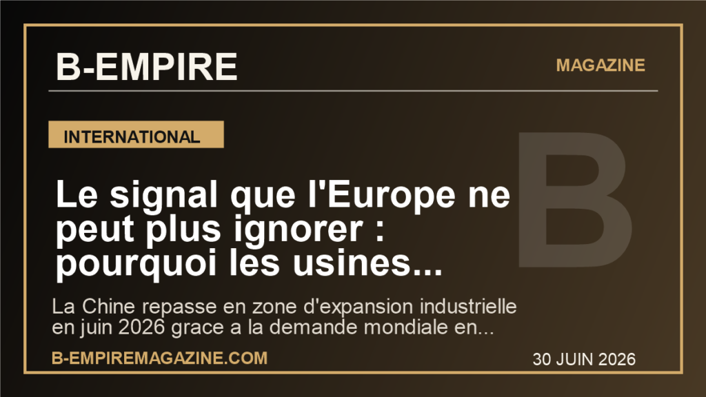 Le signal que l'Europe ne peut plus ignorer : pourquoi les usines chinoises repartent grace a l'IA et aux exportations
