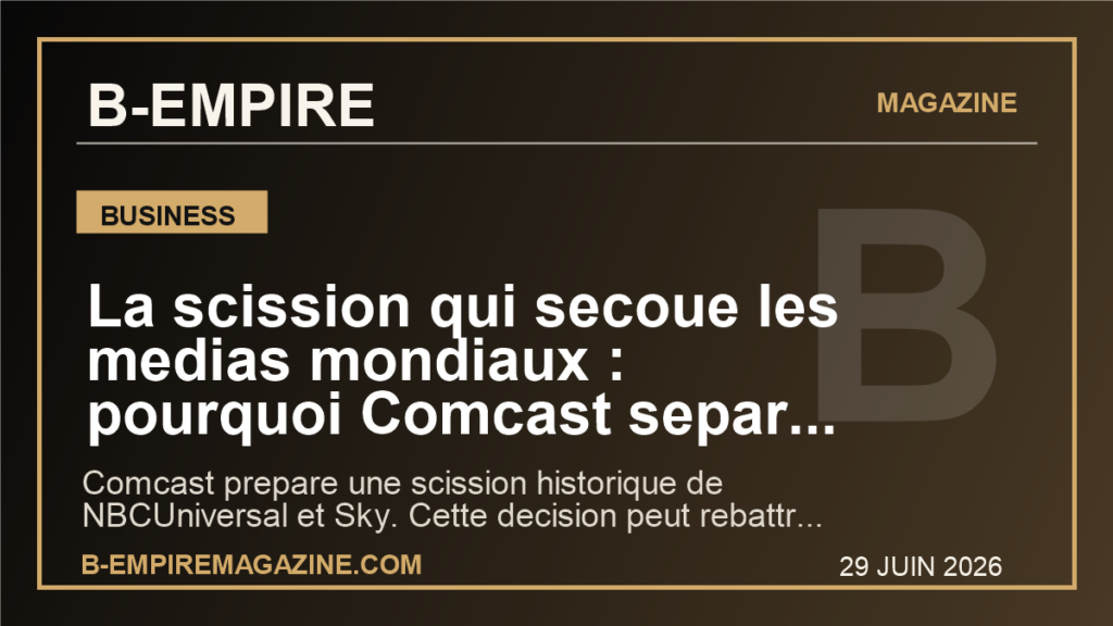 La scission qui secoue les medias mondiaux : pourquoi Comcast separe NBCUniversal et Sky maintenant