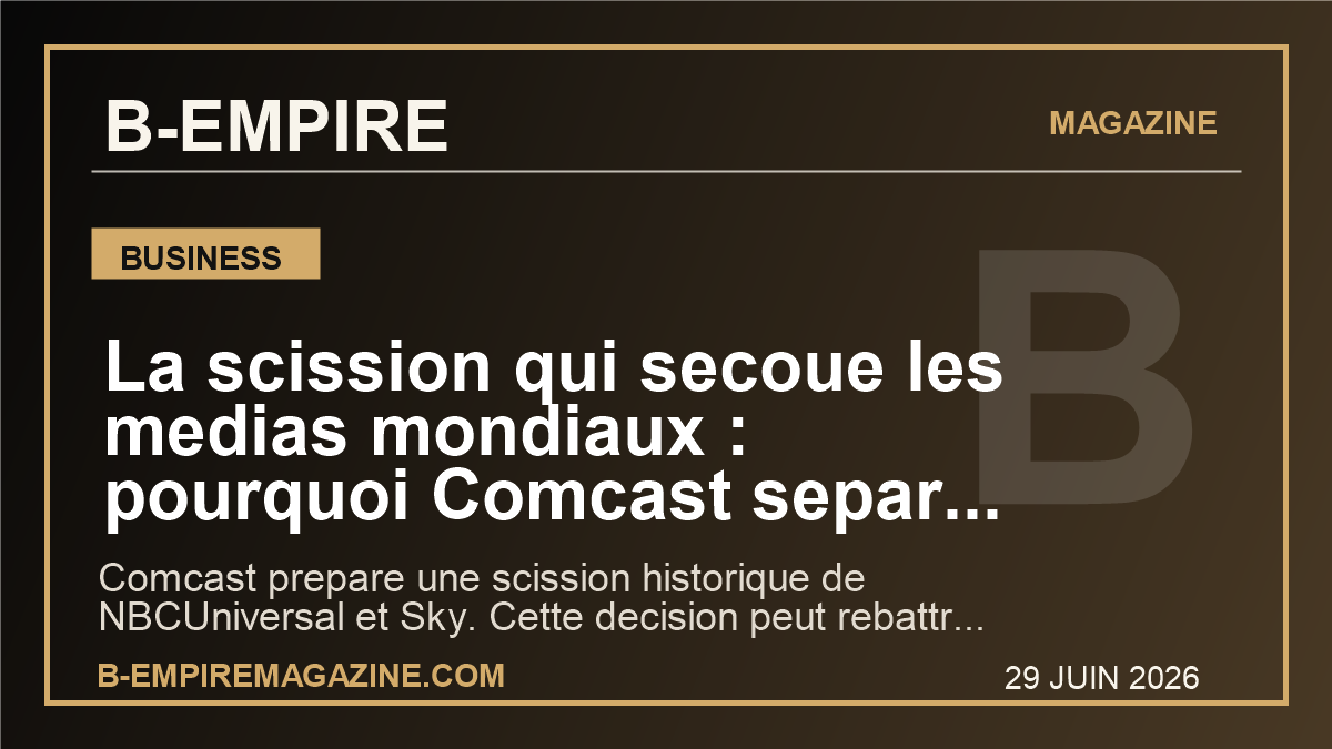 La scission qui secoue les medias mondiaux : pourquoi Comcast separe NBCUniversal et Sky maintenant