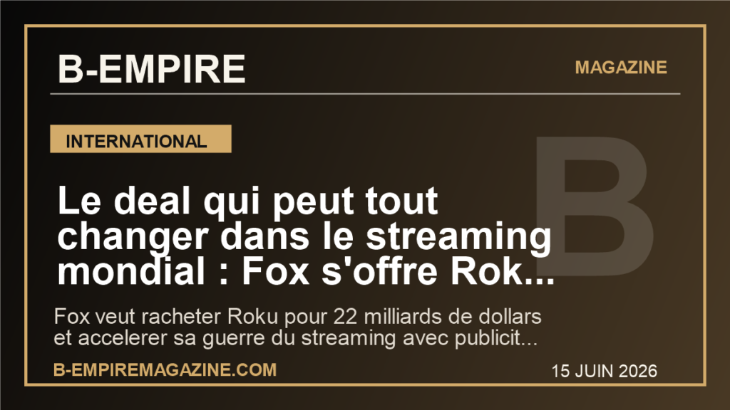 Le deal qui peut tout changer dans le streaming mondial : Fox s'offre Roku pour 22 milliards