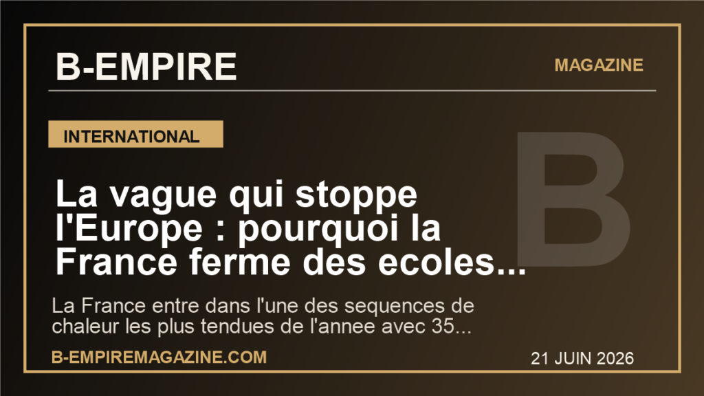 La vague qui stoppe l'Europe : pourquoi la France ferme des ecoles et passe en alerte rouge face a une canicule historique