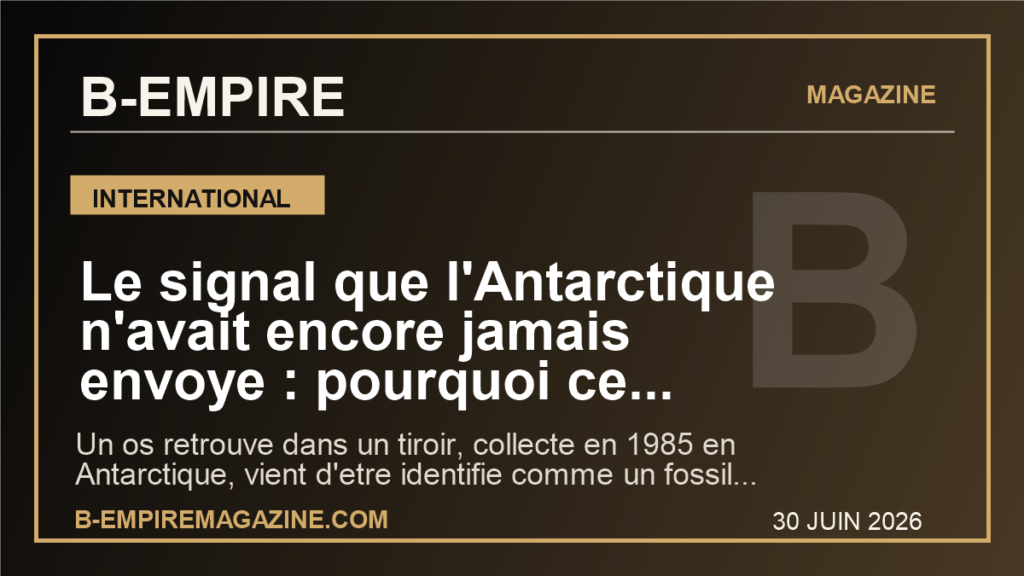 Le signal que l'Antarctique n'avait encore jamais envoye : pourquoi ce fossile de dinosaure retrouve dans un tiroir fascine deja le monde