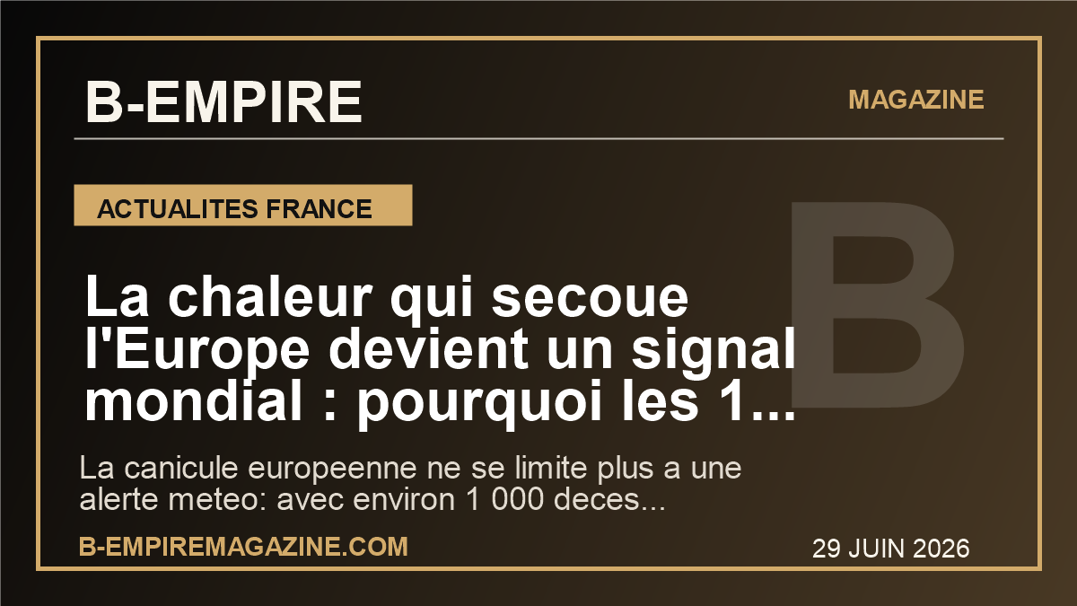 La chaleur qui secoue l'Europe devient un signal mondial : pourquoi les 1 000 morts en France changent deja le debat