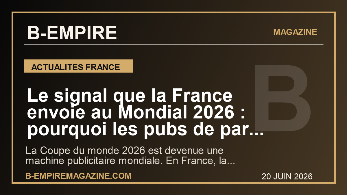 Le signal que la France envoie au Mondial 2026 : pourquoi les pubs de paris sportifs pourraient disparaitre pendant les matchs