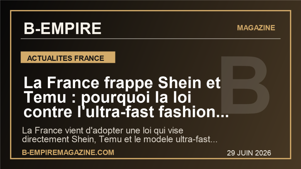 La France frappe Shein et Temu : pourquoi la loi contre l'ultra-fast fashion peut secouer toute la mode mondiale