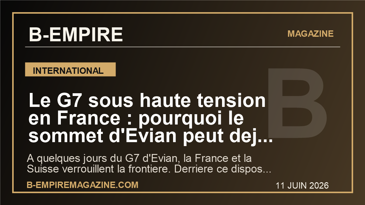 Le G7 sous haute tension en France : pourquoi le sommet d’Evian peut deja secouer l’agenda mondial