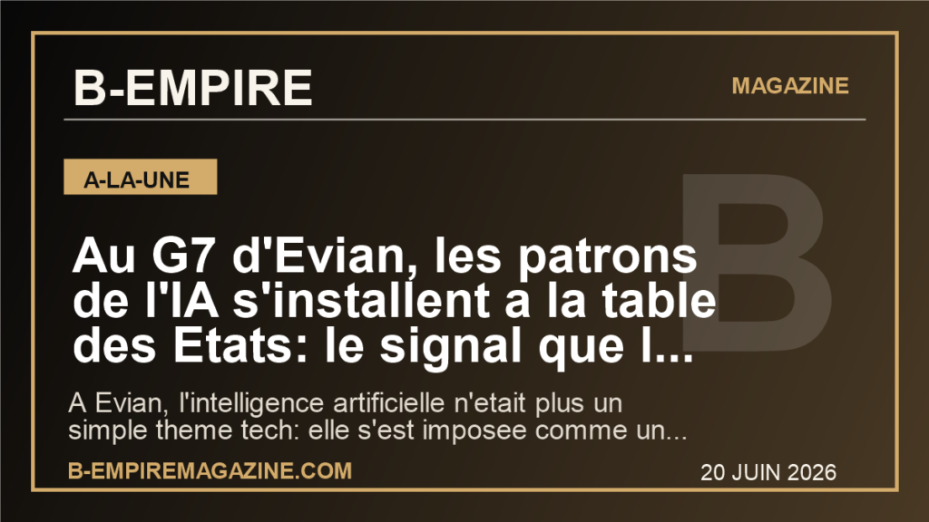 Au G7 d'Evian, les patrons de l'IA s'installent a la table des Etats: le signal que la France et le monde ne peuvent plus ignorer
