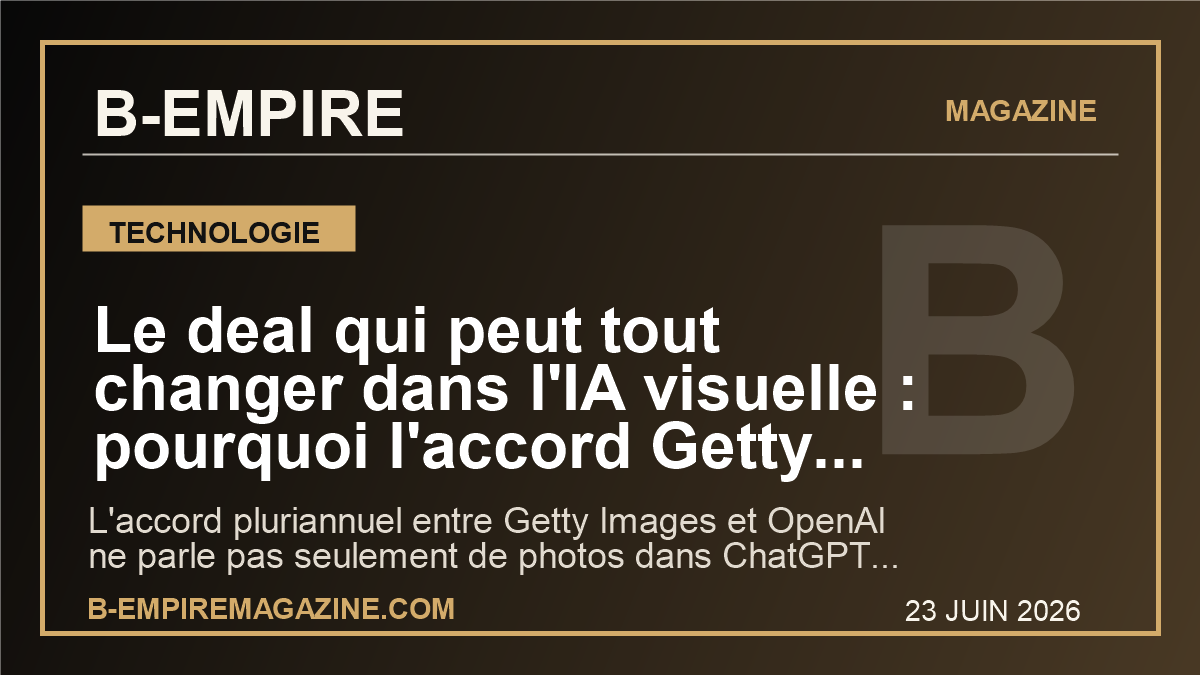 Le deal qui peut tout changer dans l'IA visuelle : pourquoi l'accord Getty Images-OpenAI secoue deja Wall Street et les medias