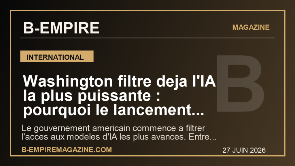 Washington filtre deja l'IA la plus puissante : pourquoi le lancement limite de GPT-5.6 peut tout changer