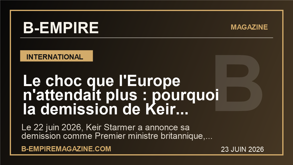 Le choc que l'Europe n'attendait plus : pourquoi la demission de Keir Starmer peut tout rebattre au Royaume-Uni