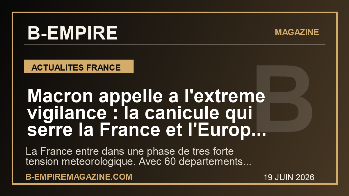 Macron appelle a l'extreme vigilance : la canicule qui serre la France et l'Europe peut encore monter d'un cran