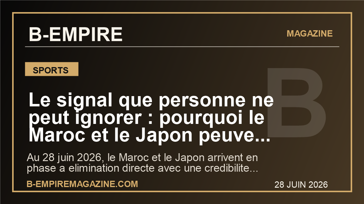 Le signal que personne ne peut ignorer : pourquoi le Maroc et le Japon peuvent faire trembler l'ancien ordre du Mondial 2026