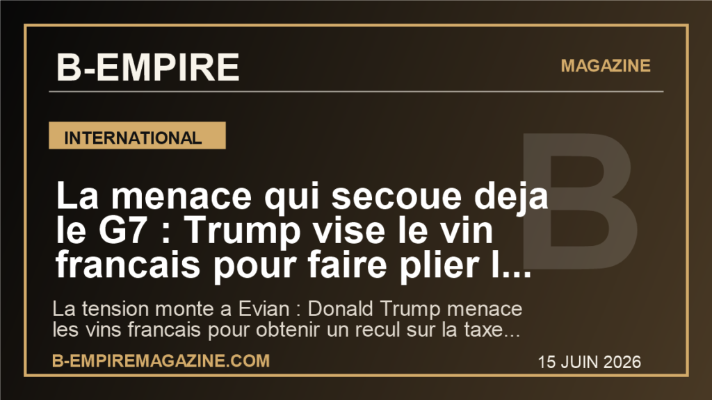 La menace qui secoue deja le G7 : Trump vise le vin francais pour faire plier la taxe tech