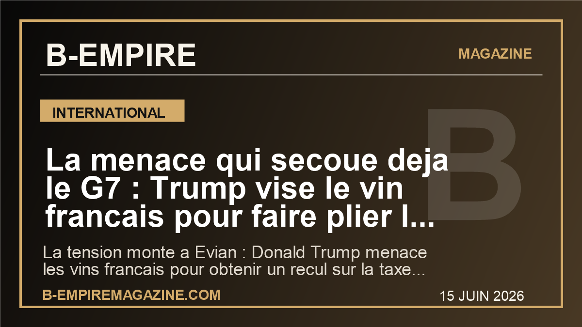 La menace qui secoue deja le G7 : Trump vise le vin francais pour faire plier la taxe tech