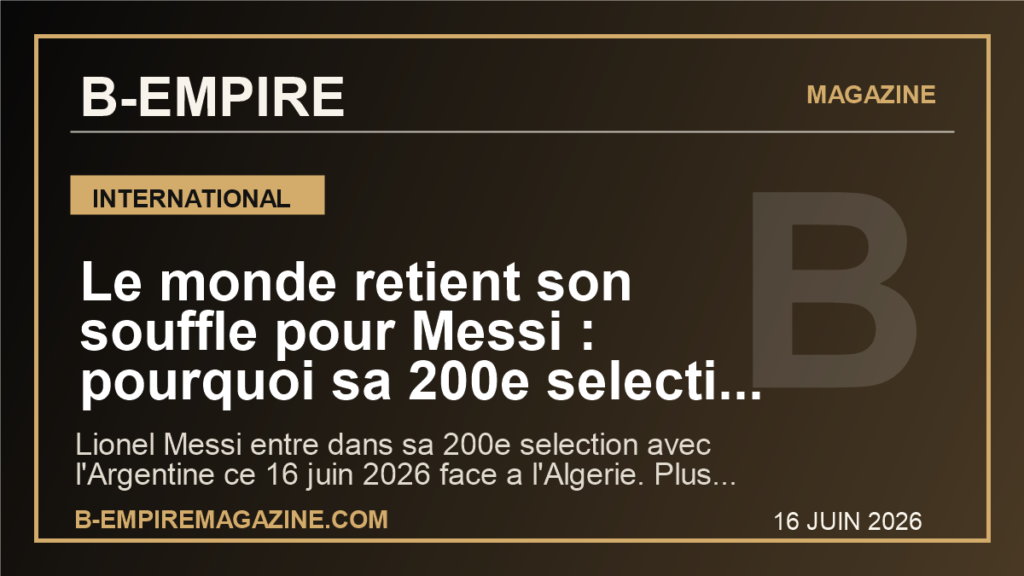 Le monde retient son souffle pour Messi : pourquoi sa 200e selection peut marquer une nuit historique