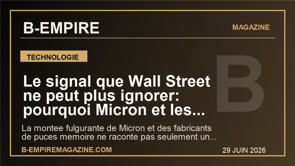 Le signal que Wall Street ne peut plus ignorer: pourquoi Micron et les puces IA changent deja l'ordre mondial