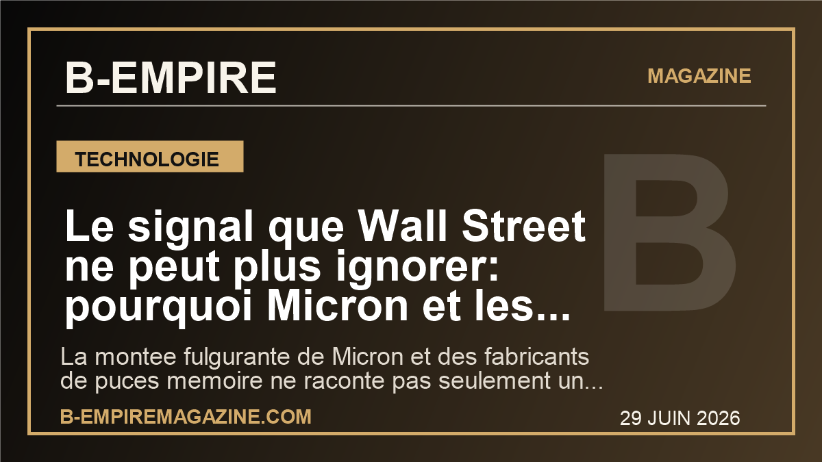 Le signal que Wall Street ne peut plus ignorer: pourquoi Micron et les puces IA changent deja l'ordre mondial