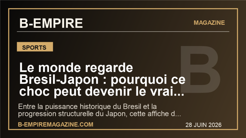 Le monde regarde Bresil-Japon : pourquoi ce choc peut devenir le vrai test du nouvel ordre mondial au Mondial 2026