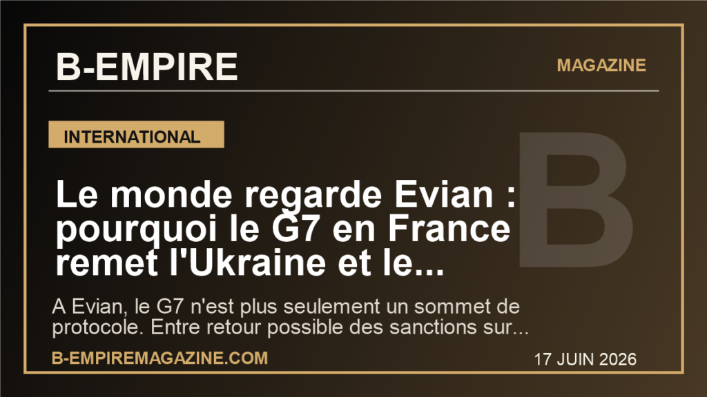Le monde regarde Evian : pourquoi le G7 en France remet l'Ukraine et le petrole au centre du jeu