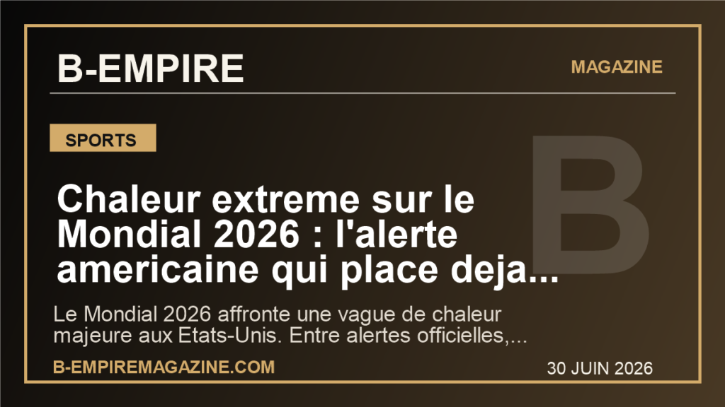 Chaleur extreme sur le Mondial 2026 : l'alerte americaine qui place deja joueurs et fans sous pression