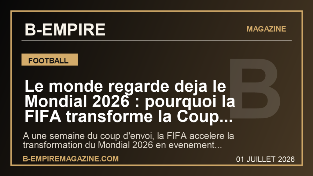 Le monde regarde deja le Mondial 2026 : pourquoi la FIFA transforme la Coupe du monde en show global geant
