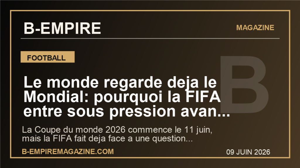 Le monde regarde deja le Mondial: pourquoi la FIFA entre sous pression avant meme le premier match