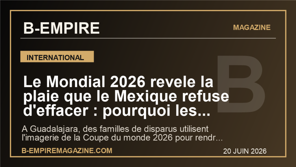 Le Mondial 2026 revele la plaie que le Mexique refuse d'effacer : pourquoi les stickers des disparus secouent deja la planete foot