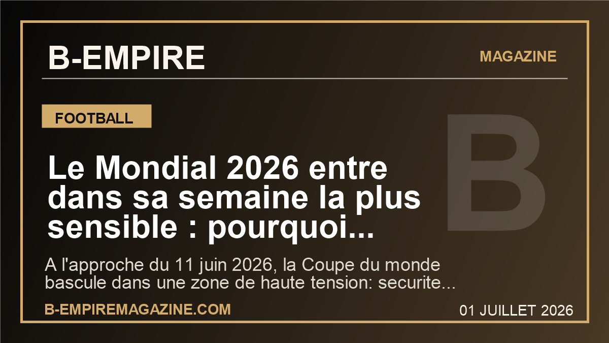 Le Mondial 2026 entre dans sa semaine la plus sensible : pourquoi securite, visas et protestations peuvent tout changer