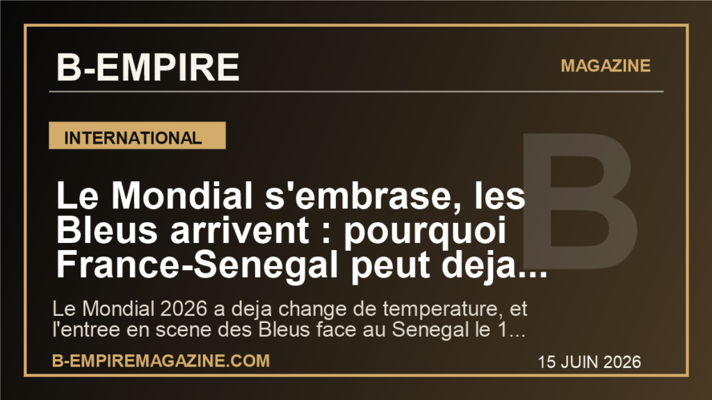 Le Mondial s'embrase, les Bleus arrivent : pourquoi France-Senegal peut deja faire basculer l'ete 2026