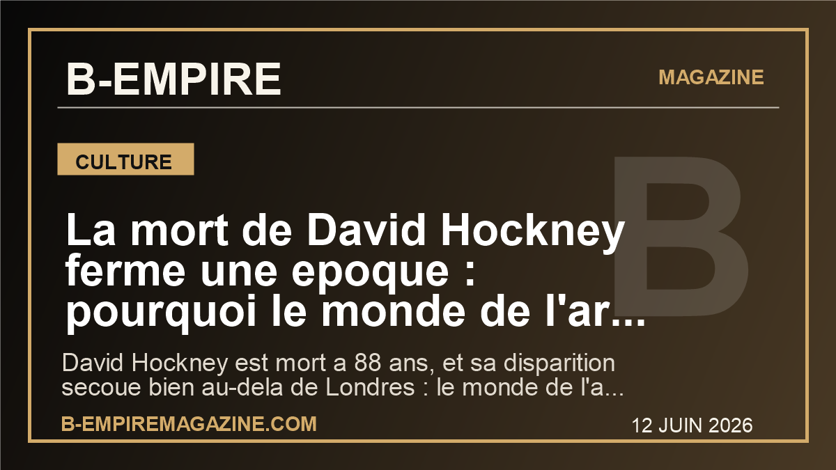 La mort de David Hockney ferme une epoque : pourquoi le monde de l’art et Paris perdent une voix impossible a remplacer