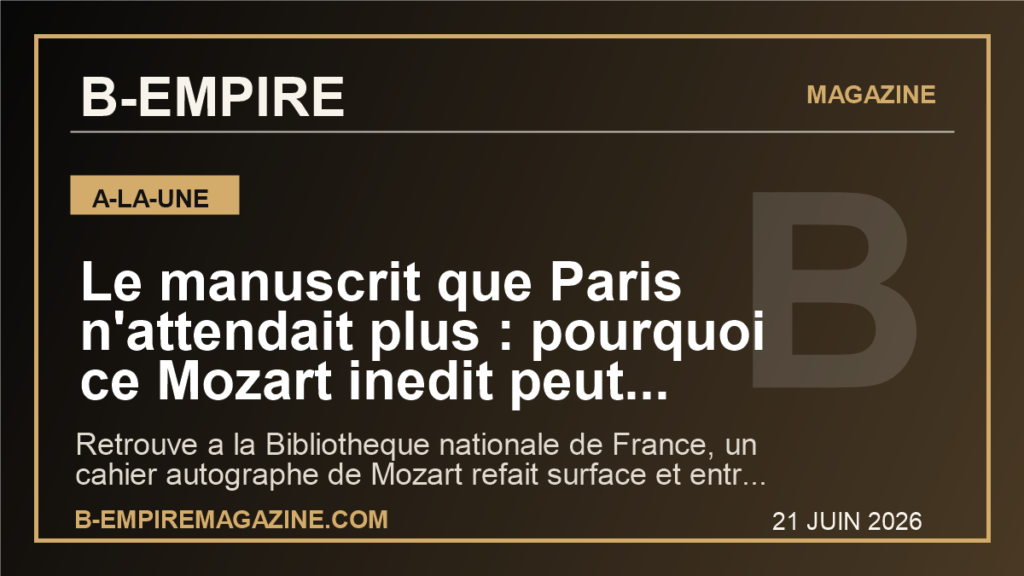 Le manuscrit que Paris n'attendait plus : pourquoi ce Mozart inedit peut secouer le monde de la musique