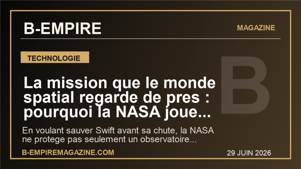 La mission que le monde spatial regarde de pres : pourquoi la NASA joue gros pour empecher le telescope Swift de tomber vers la Terre