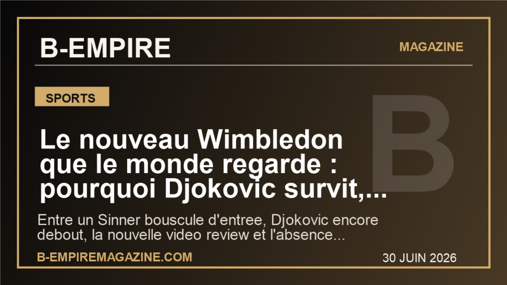 Le nouveau Wimbledon que le monde regarde : pourquoi Djokovic survit, Sinner tremble et l'ombre d'Alcaraz change deja tout