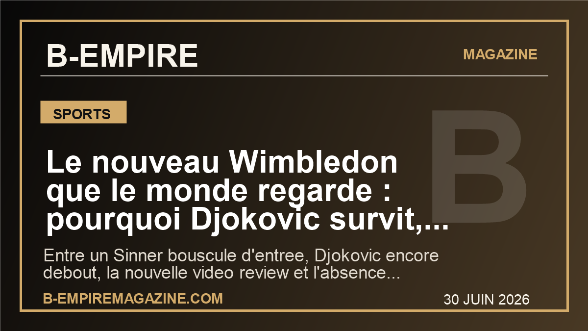Le nouveau Wimbledon que le monde regarde : pourquoi Djokovic survit, Sinner tremble et l'ombre d'Alcaraz change deja tout