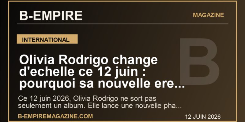 Olivia Rodrigo change d'echelle ce 12 juin : pourquoi sa nouvelle ere pop peut embraser le monde et parler a la France